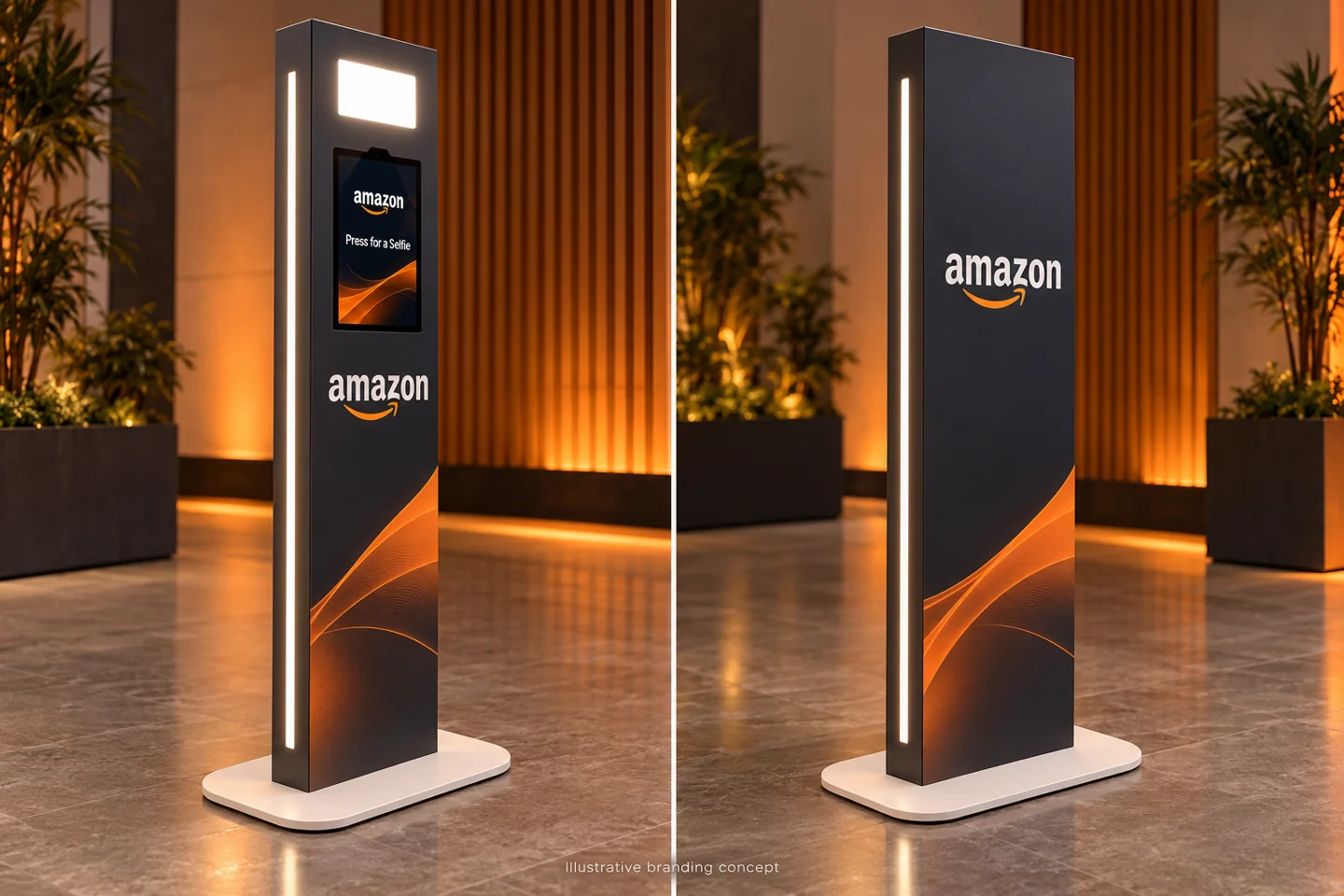 AI concept showing Amazon branding on the front and rear of a Slimline Pod