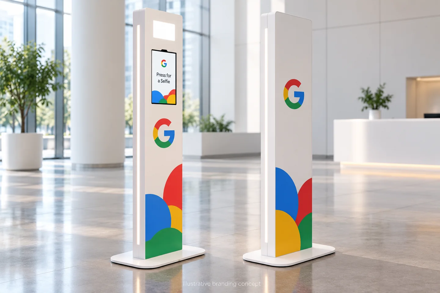 Illustrative front and rear Google-branded Slimline Pod concept